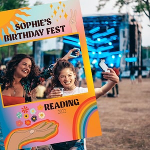 Festival Birthday Selfie Frame, Summer Festival, Music Festival Photobooth Frame, 30th, 21st Birthday Party Decorations, Birthday Festival