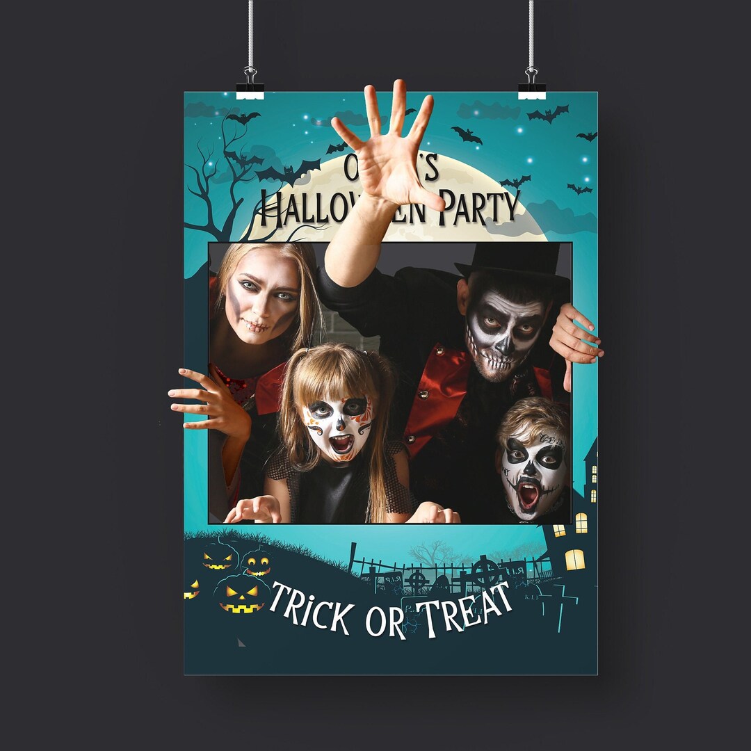 Halloween Selfie Frame, Spooky Personalised Halloween Party Frame, Fun