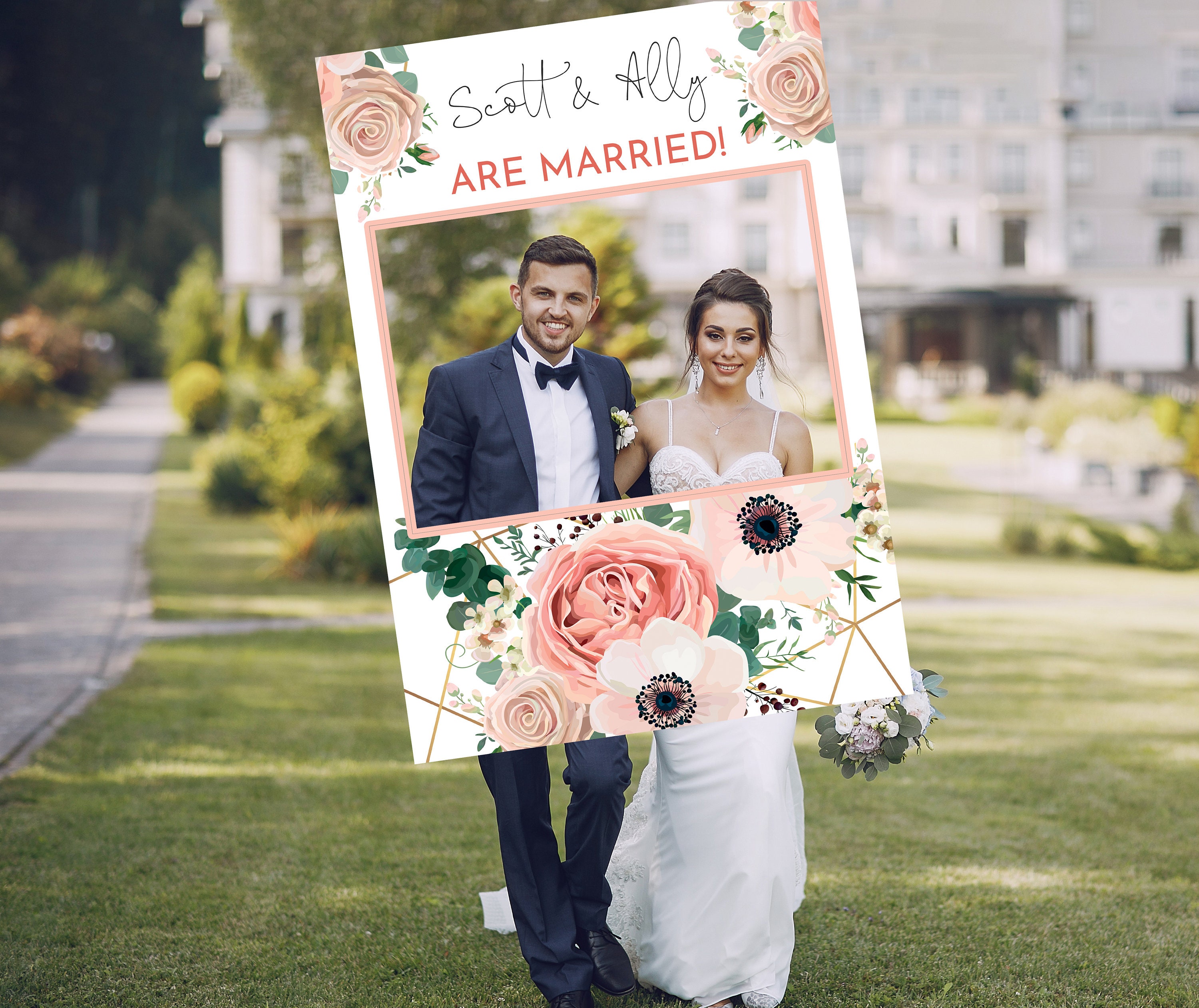 Wedding Selfie Frame Photo Prop Wedding Photo Prop Printed Etsy