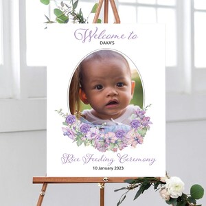 First Rice Ceremony Annaprashan Welcome Sign, Weaning Ceremony Sign, Newborn Rice Ceremony Sign, Hindu feeding ceremony image 5