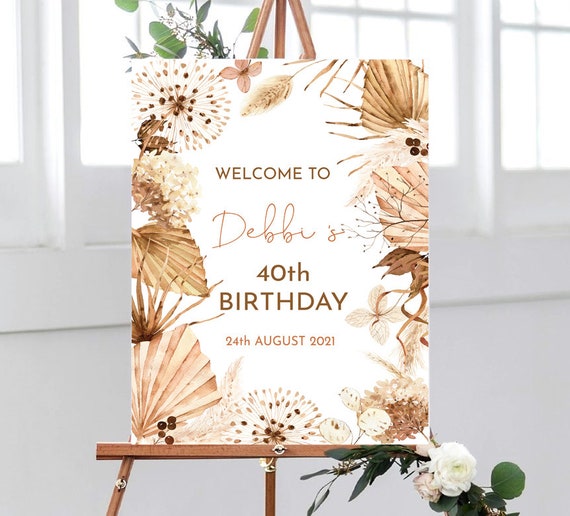 Boho Birthday Party Decorations Birthday Sign Printable - Etsy