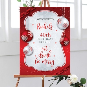 Christmas Party Sign, Christmas 2022 Party, Christmas Birthday, Christmas Party Sign, Family Christmas Party, Christmas Party Decorations