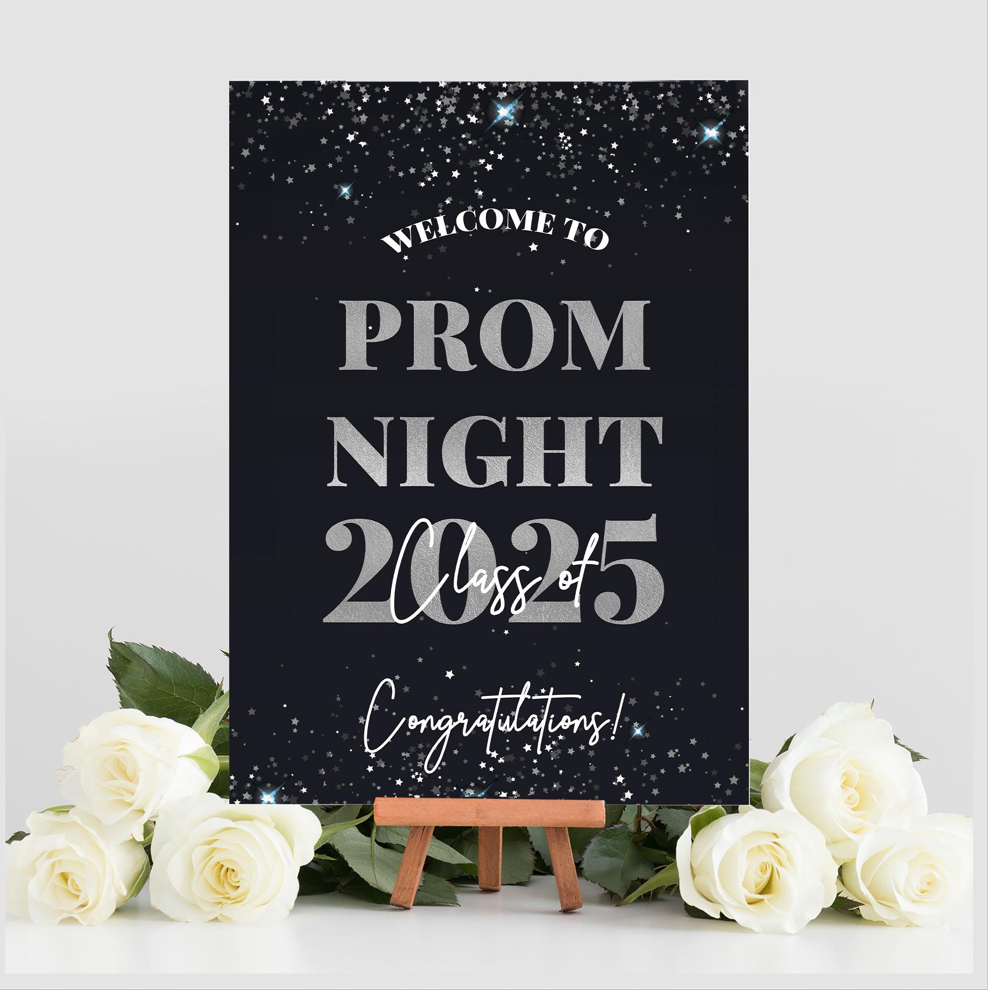 Prom Sign Uk Prom Party Black Silver Selfie Frame & Party Sign, Prom Night ...