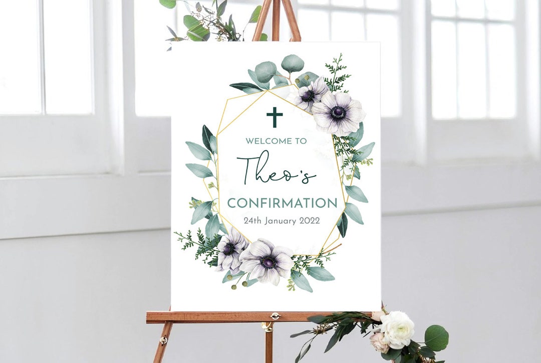 Confirmation Welcome Sign, Confirmation Welcome Sign, Eucalyptus ...