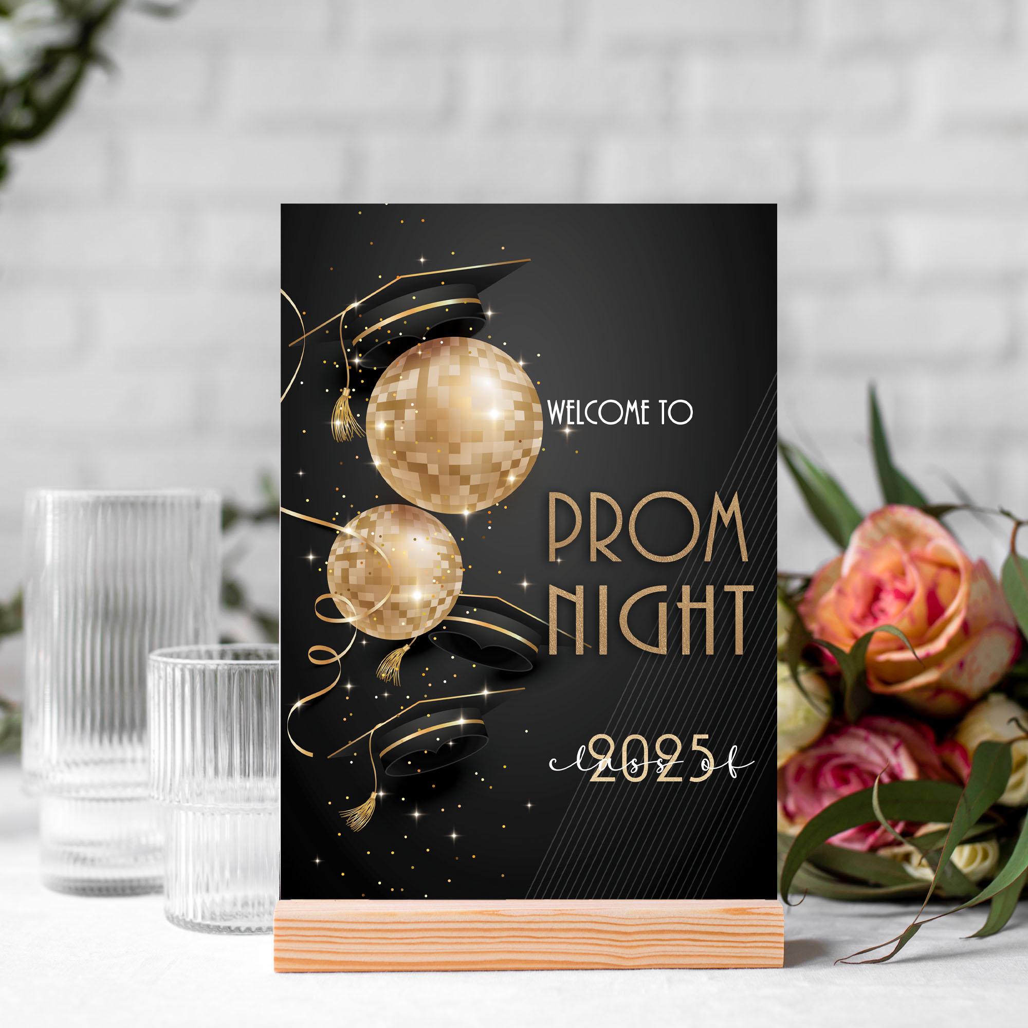 Prom Frame Black and Gold Prom Selfie Frame & Party Sign, Prom Night Photobooth ...