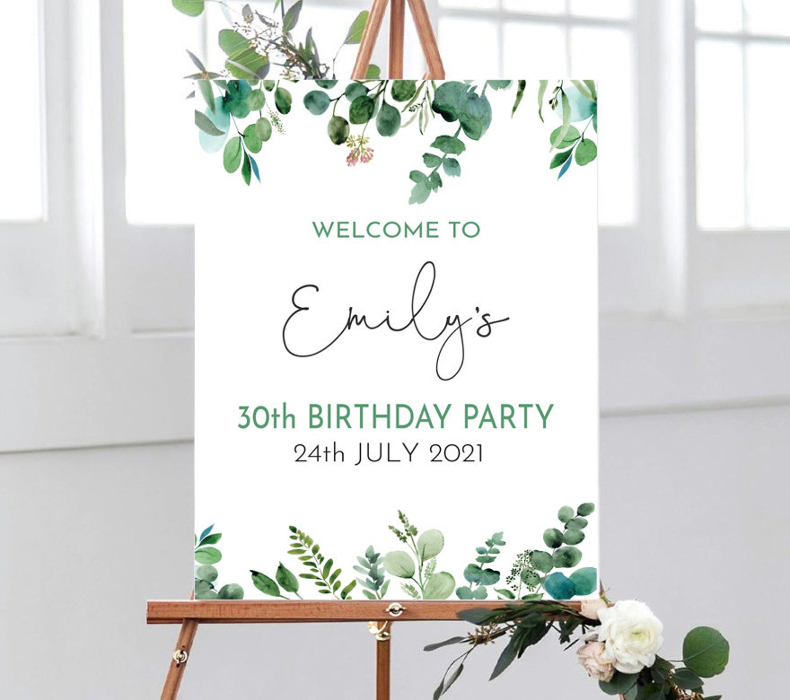 Birthday Party Decorations Eucalyptus Birthday Sign Etsy UK