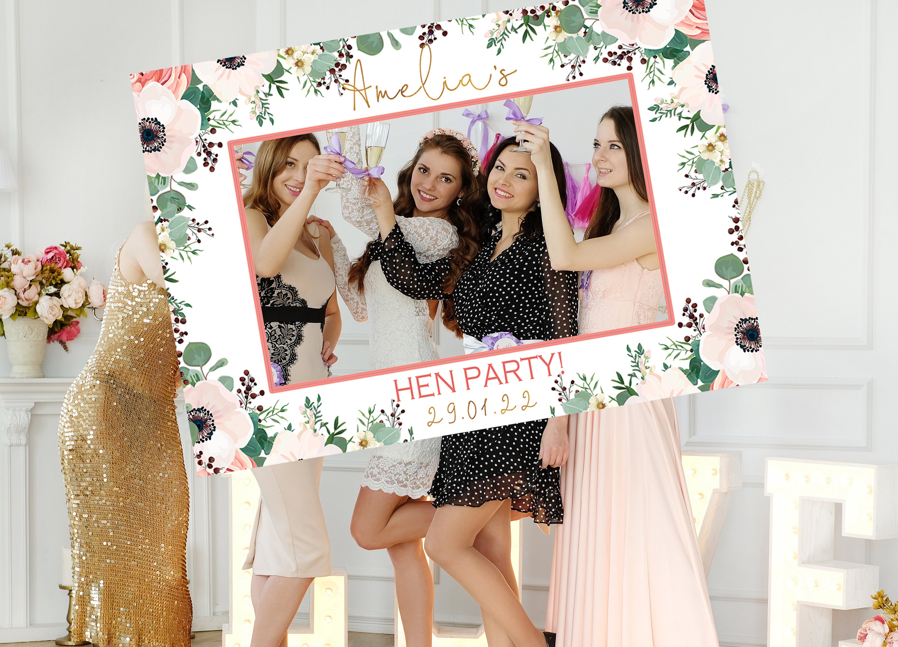 Hens photo booth deals props