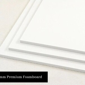 May include: Three white 5mm thick foam boards stacked on top of each other. 5mm Premium Foamboard.