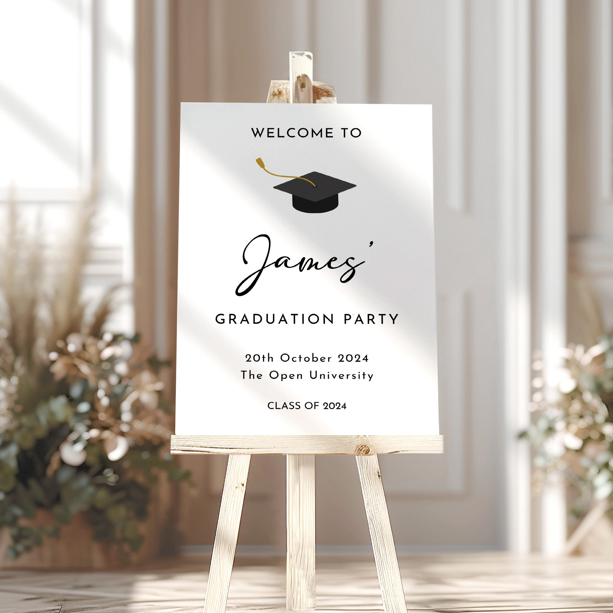 Graduation Sign In Small Graduation Party Sign, Minimalist Welcome to Graduation Sign ...