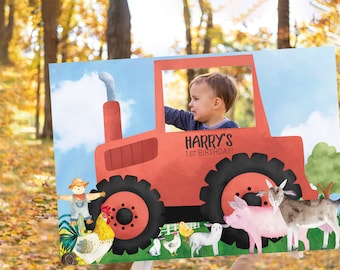 Farm Birthday Selfie Frame Prop, Barnyard Birthday Party Sign, Personalised Farm Party Decorations, Farm Animal Birthday, 1st birthday