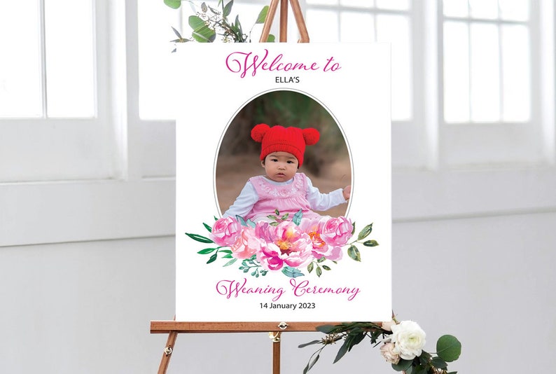 First Rice Ceremony Annaprashan Welcome Sign, Weaning Ceremony Sign, Newborn Rice Ceremony Sign, Hindu feeding ceremony image 4