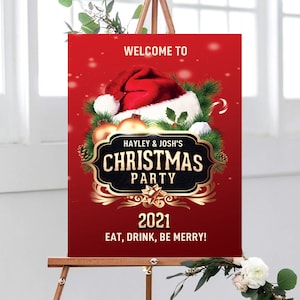 Christmas Party Sign, Christmas 2022 Party, Corporate Christmas Party Sign, Family Christmas Party, Christmas Party Decorations