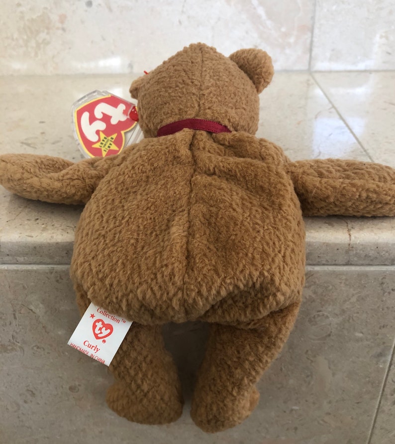 Curly the Bear Beanie Baby - Etsy