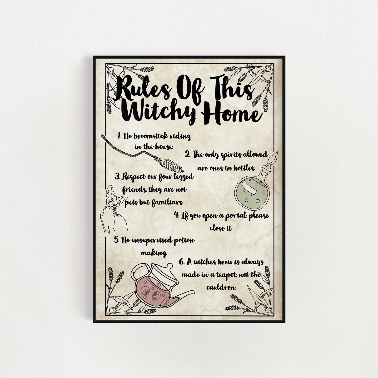 Witch House Rules / Witchy Housewarming Gift / Etsy