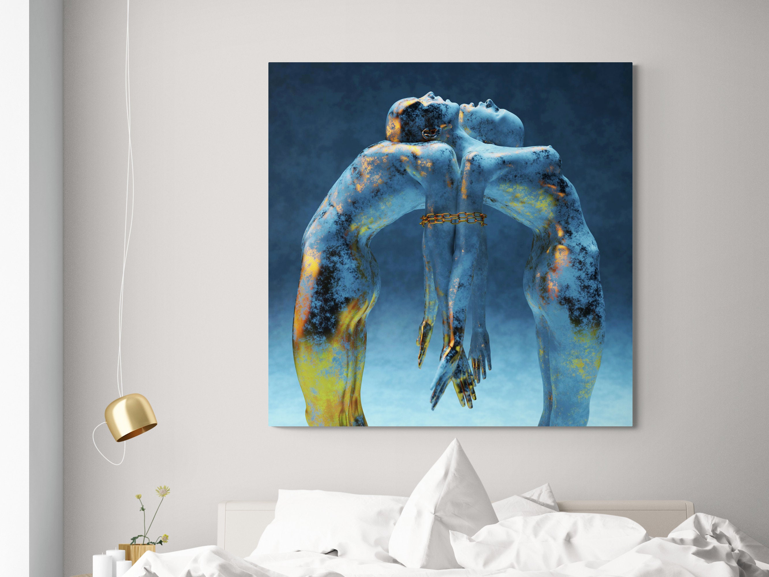 Body Paint Couple Art Print