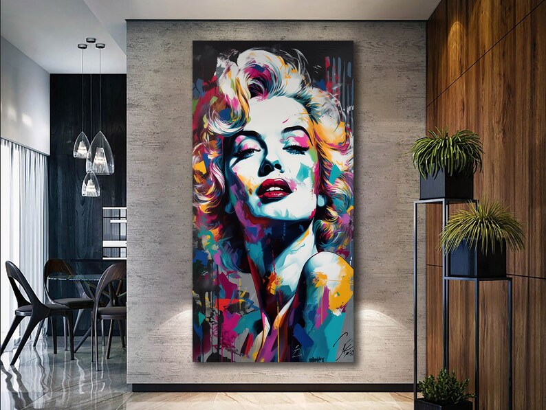 Marilyn Monroe Canvas Art, Monroe Print Art, Marilyn Monroe Poster, Pop Art, Framed Wall Decor, Decorative Wall Art, Marilyn Monroe fan Gift zdjęcie 1