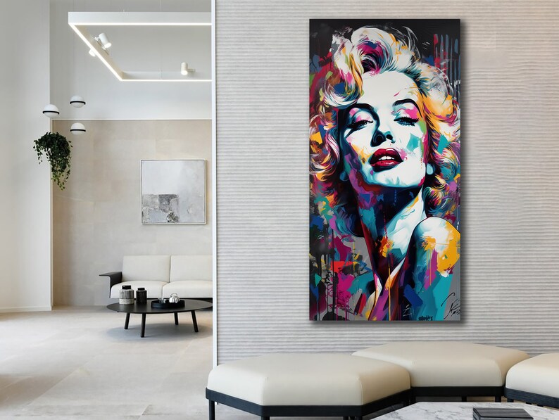 Marilyn Monroe Canvas Art, Monroe Print Art, Marilyn Monroe Poster, Pop Art, Framed Wall Decor, Decorative Wall Art, Marilyn Monroe fan Gift zdjęcie 2