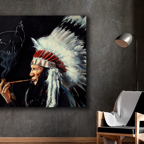 Native American Man Portrait,Art, Painting, Native American, Man, Portrait, Indigenous, Heritage, Strength, Wisdom, Culture,Contemporary Art