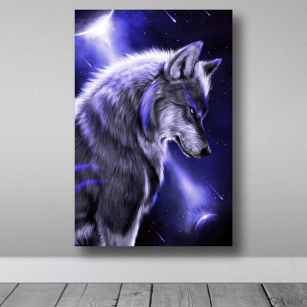 Celestial Canine,Cosmic Wolf, Space Animal, Starry Wild, Nebula Canine, Wolf Artwork, Mystic Wildlife, Galaxy Wolf, Celestial Animal