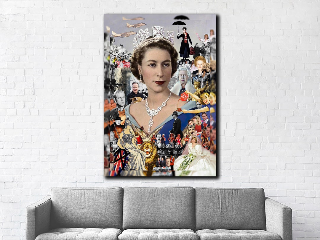 Queen Elizabeth Canvas Print Banksy Wall Art Pop Culture Wall - Etsy