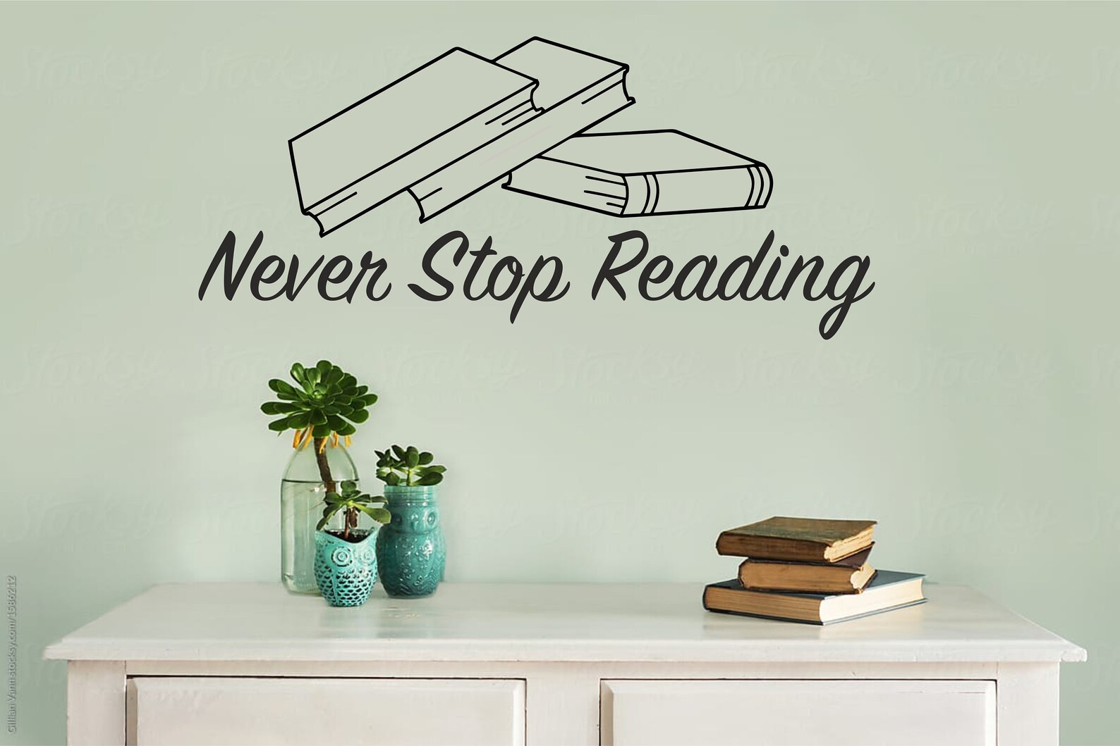 Never Stop Reading Wall Decal Sticker Home Motivational Etsy UK