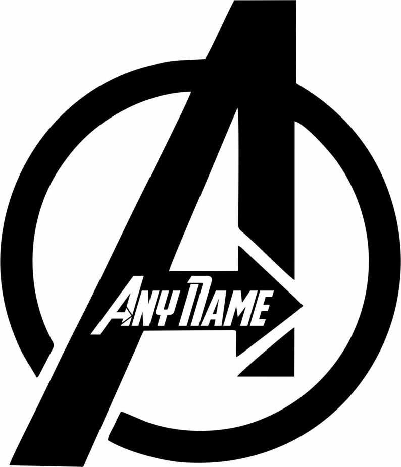 Custom Avengers Logo Sticker Wall Bedroom Decor Add Any Name Etsy