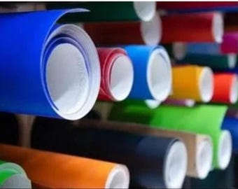 Vinil autoadesivo fosco colorido, 31 cores, à prova d'água