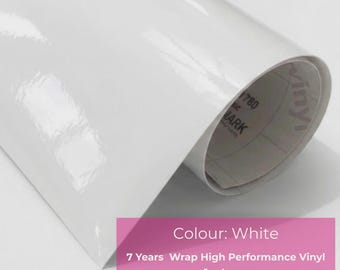 White Sticky Back Wrap Vinyl Self Adhesive GLOSS 7 Years Durability Waterproof