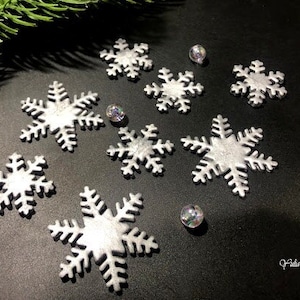 Frozen Snowflake, Clay Snowflakes, Christmas Snowflakes, Snowflakes Beads, Handmade Snowflakes, Silver Snowflakes, DIY Snowflakes, 3 PCS SET