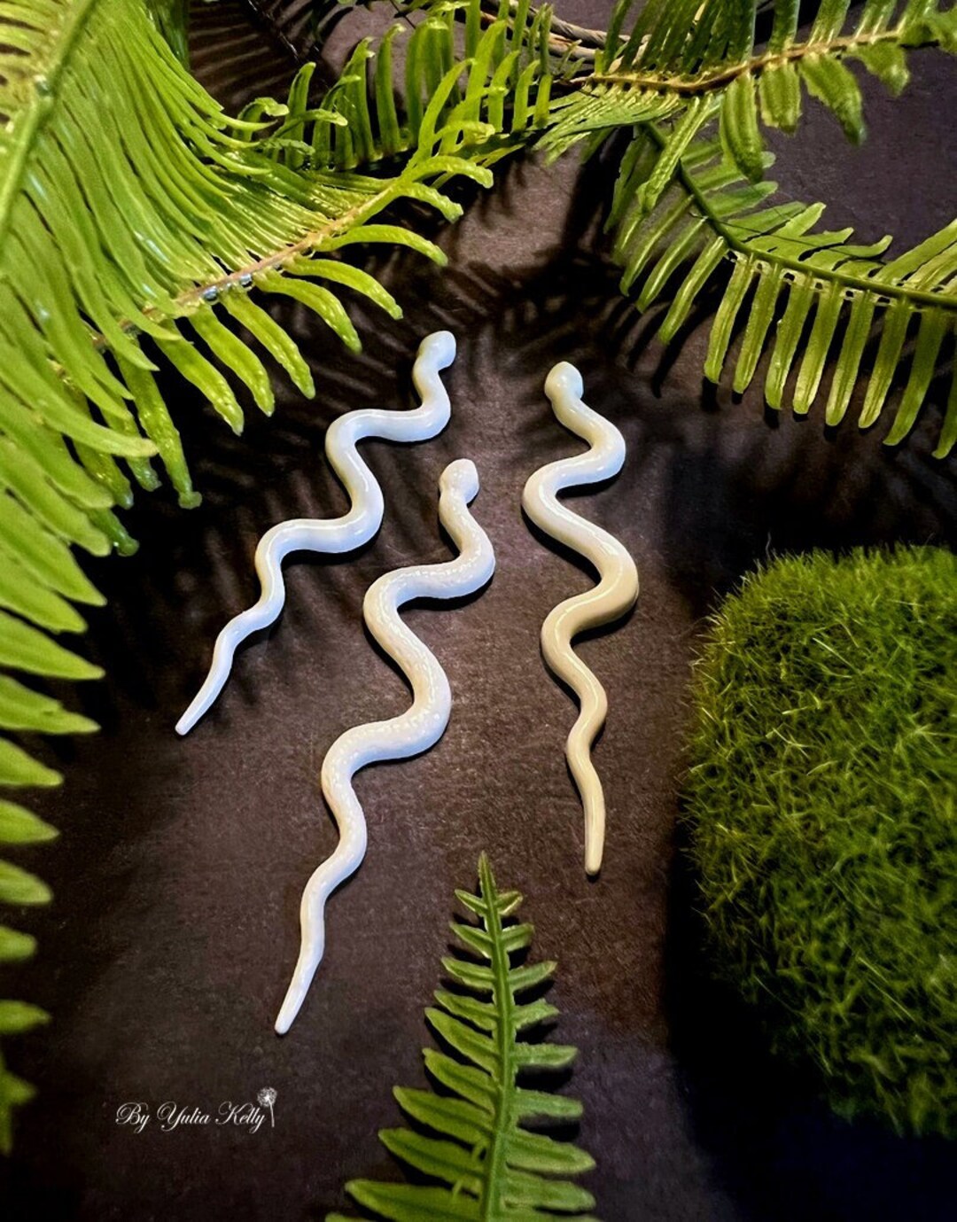 White Epoxy Resin Snake Beads, Hand-sculpted Reptile Charms - Etsy ...