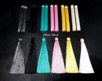 Silk Tassels, Jewelry Making, Craft Supplies, Tinsel Tassels, Tassels Jewelry, High Quality Handmade Silk Thread Tassels, Boho Tassel