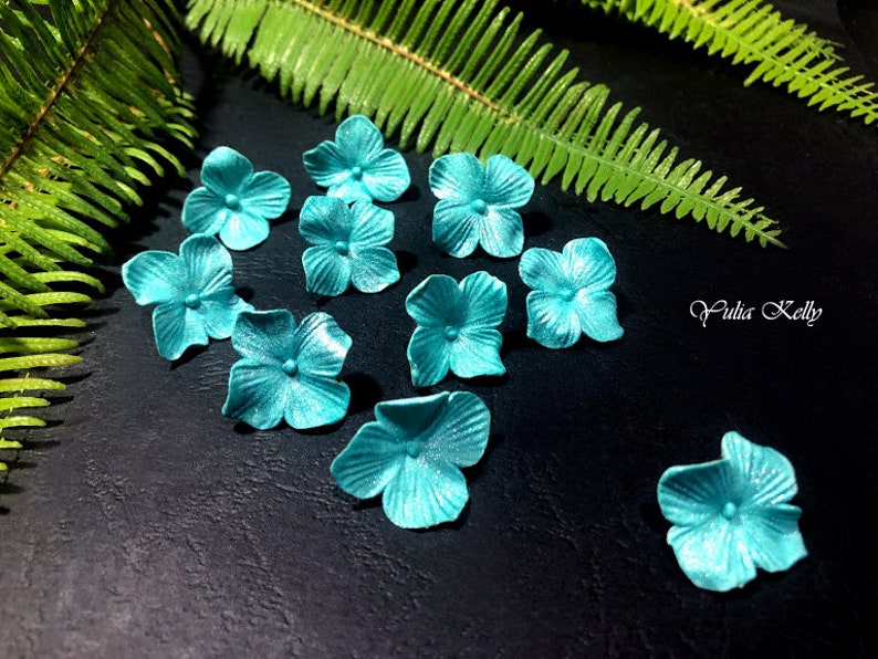 Hydrangea Flowers beads Polymer clay beads Plant beads Etsy