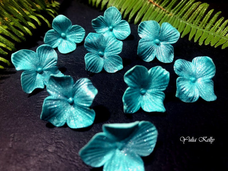 Hydrangea Flowers beads Polymer clay beads Plant beads Etsy