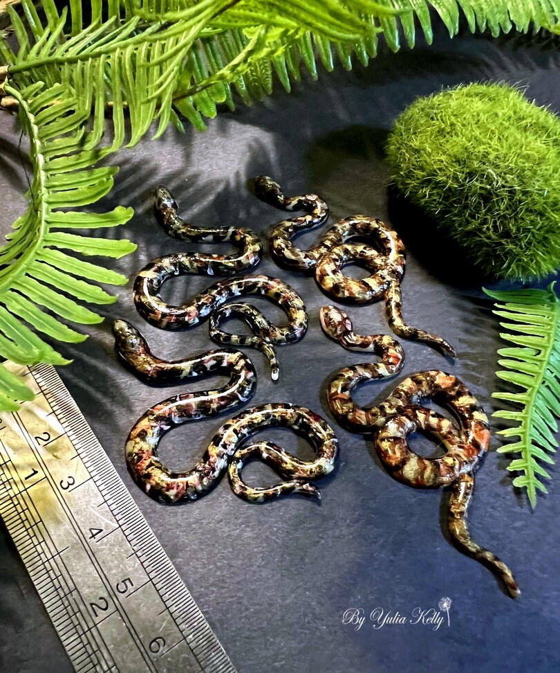 Epoxy Resin Snake Beads, Hand-painted Reptile Jewelry Making (2pcs) - Etsy