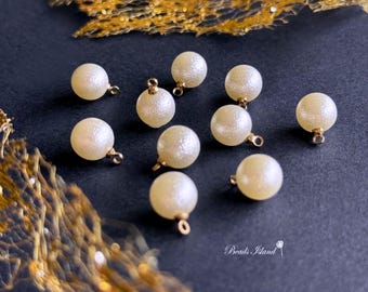 Snow Pearl Beads with Gold Fittings, Jewelry Making And DIY Jewelry Supplies, 2pcs