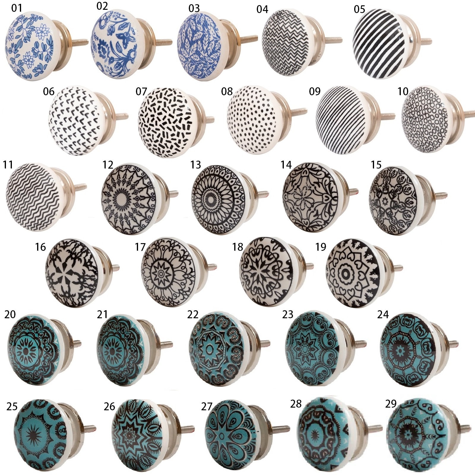 54 MODÈLES |   Boutons et poignées de meubles pour armoires, portes et commodes | de Knober