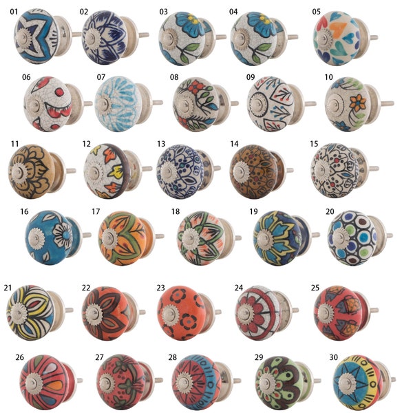 30 DESIGNS | Furniture knobs and handles for cabinets, doors and dressers | Knober | galvanized | rust-free | M3 thread