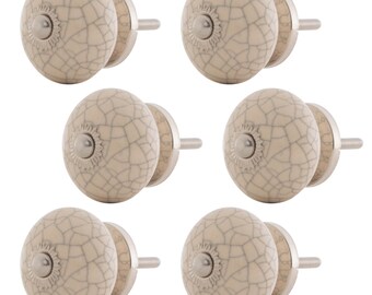 Beige Rot 6 Stück im Set Möbelknöpfe Keramik Schrankknöpfe Beige Rot 6 Stück im Set Möbelknöpfe Keramik Schrankknöpfe