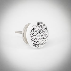 Puxador de móveis preto e branco | 8 modelos | Decorado com estampa gráfica | Puxador de cerâmica da série Castro | Puxador da série Castro