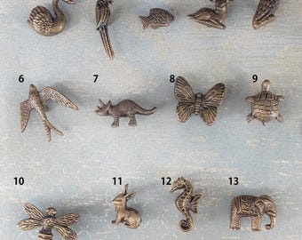 Tier-Knäufe  Eisen | Möbelknöpfe Vintage im Tierdesign | Schubladengriffe mit Schraube | Deko Griffe  Kommode, Schrank & Kinderzimmer