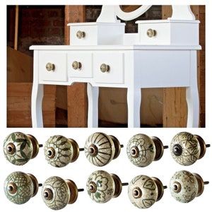 8 | 10 | 16 x Furniture knobs, furniture handles, knobs, cupboard drawer handles, Verde