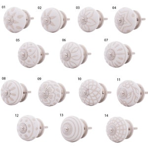 10 x furniture knobs, furniture handles, cabinet knobs, 40 mm white door handles