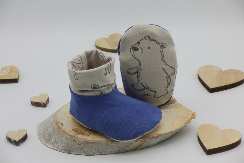 Baby booties made of cotton jersey with happy forest animals from IRiZ DESiGN image 7