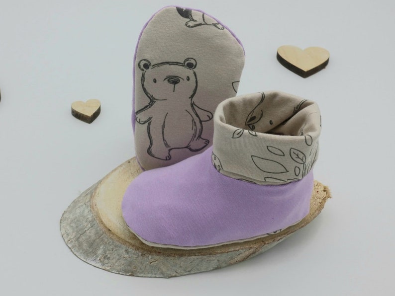 Baby booties made of cotton jersey with happy forest animals from IRiZ DESiGN image 8