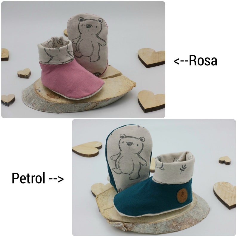 Baby booties made of cotton jersey with happy forest animals from IRiZ DESiGN image 3