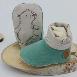 Baby booties made of cotton jersey with happy forest animals from IRiZ DESiGN image 6