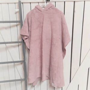 Poncho terry cloth old pink