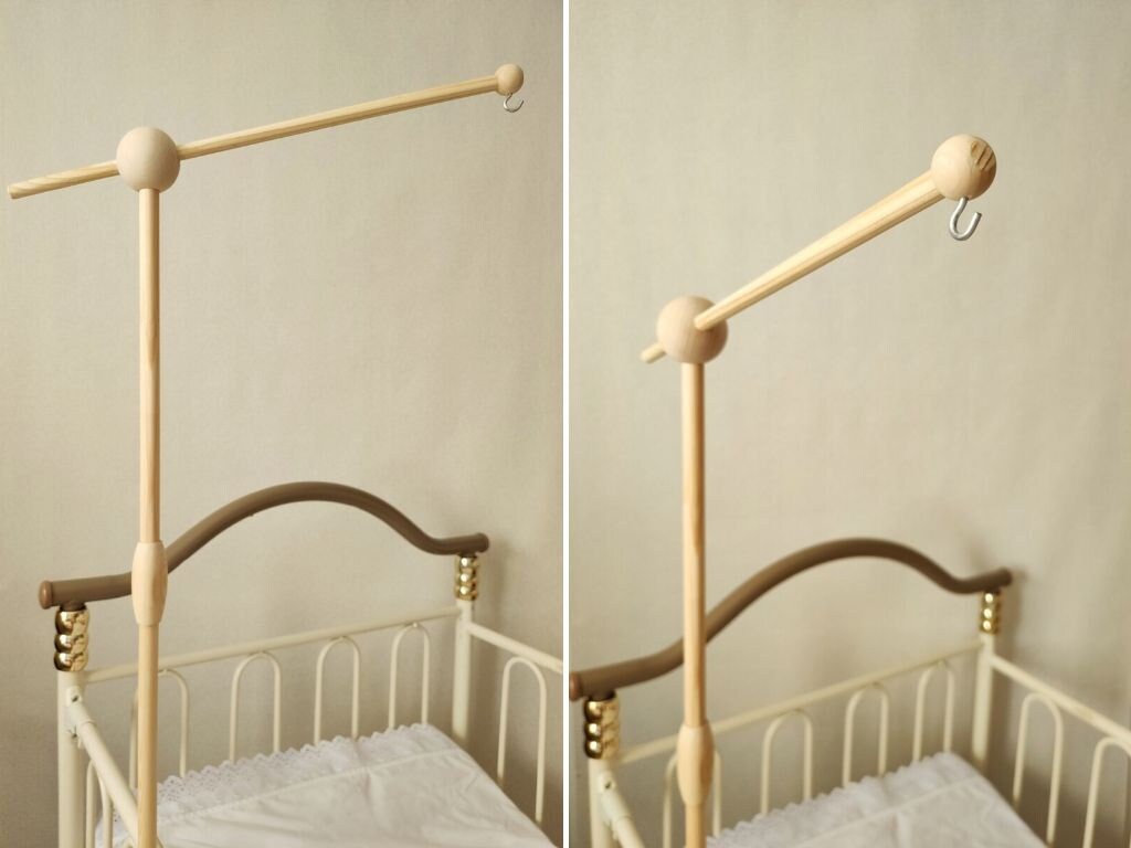 Crib Mobile Arm White Wooden Baby Mobile Holder Mount for Etsy