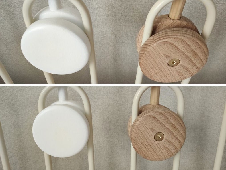 Wood crib mobile arm with baby mobile music box unit mount Etsy