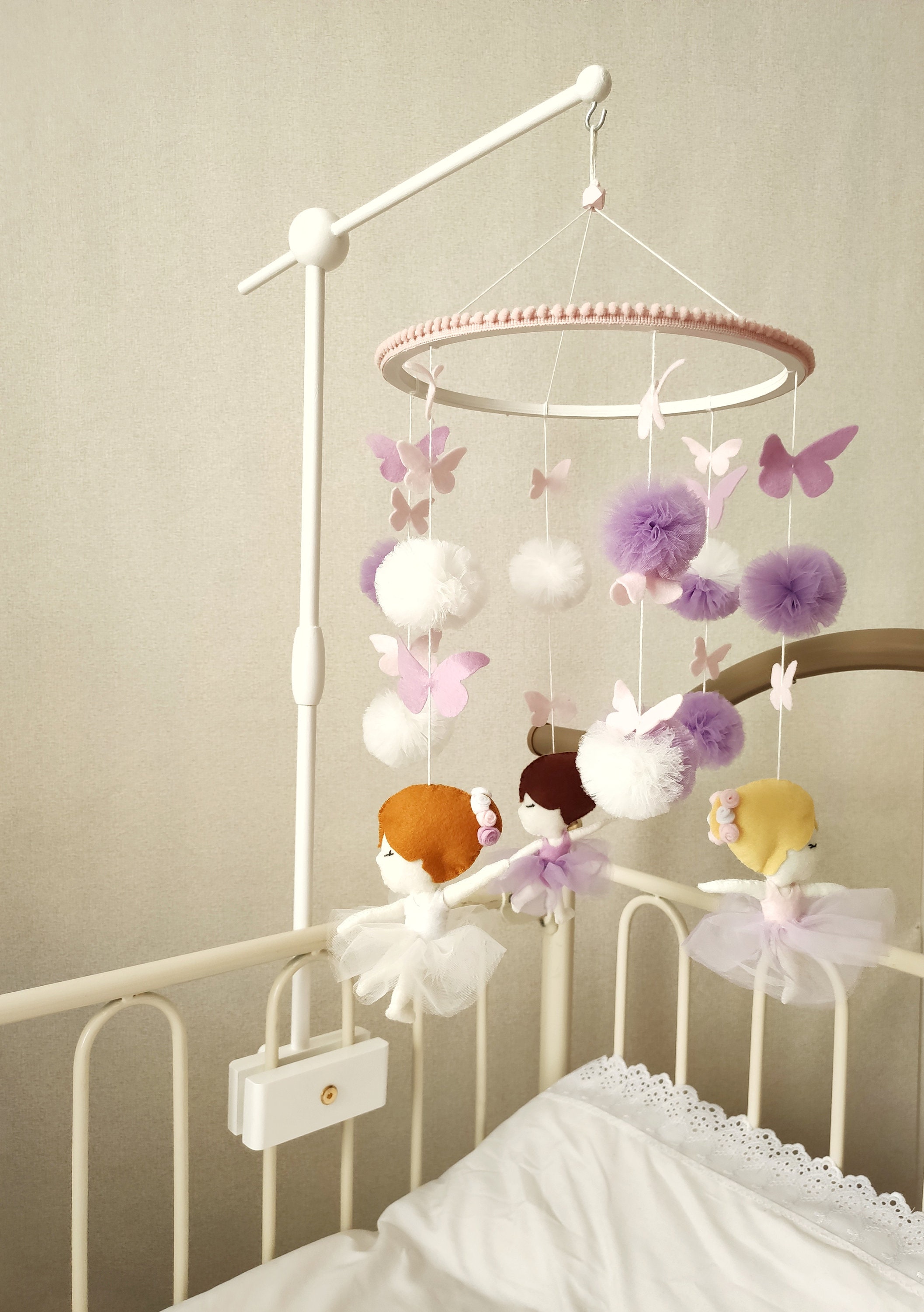 Crib Mobile Arm White Wooden Baby Mobile Holder Mount for Etsy
